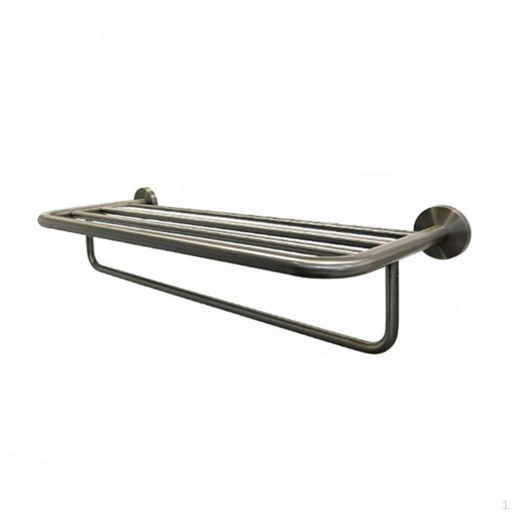 Towel Rack with Shelf Stainless Steel WallAttached Rustproof Mirror Light