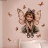 Creative Cute Rabbit Dinosaur Butterfly Fairy Girl Wall Stickers, Self-Adhesive Decor for Bedroom Living Room Decoration