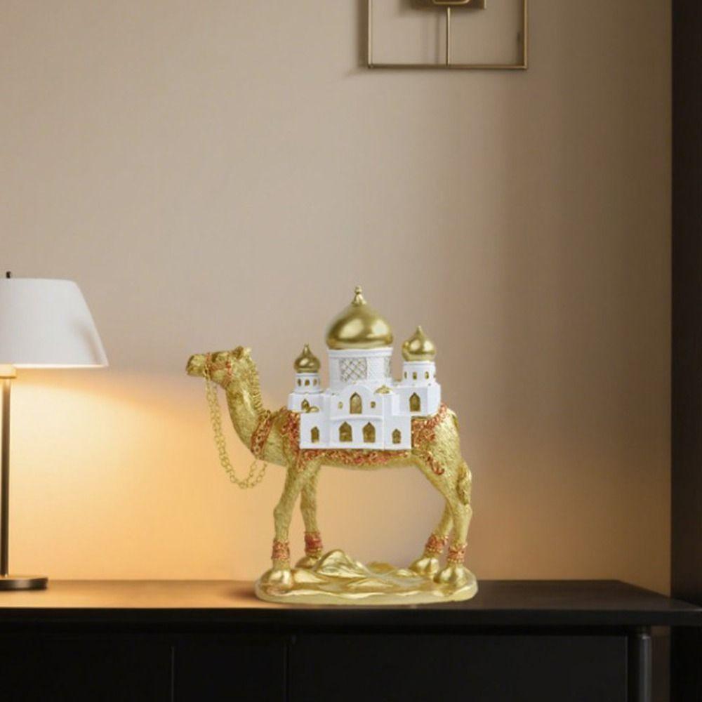 Gold Ramadan Camel Figurine Resin Middle East Camel Ornaments Camel Sculpture  Living Room
