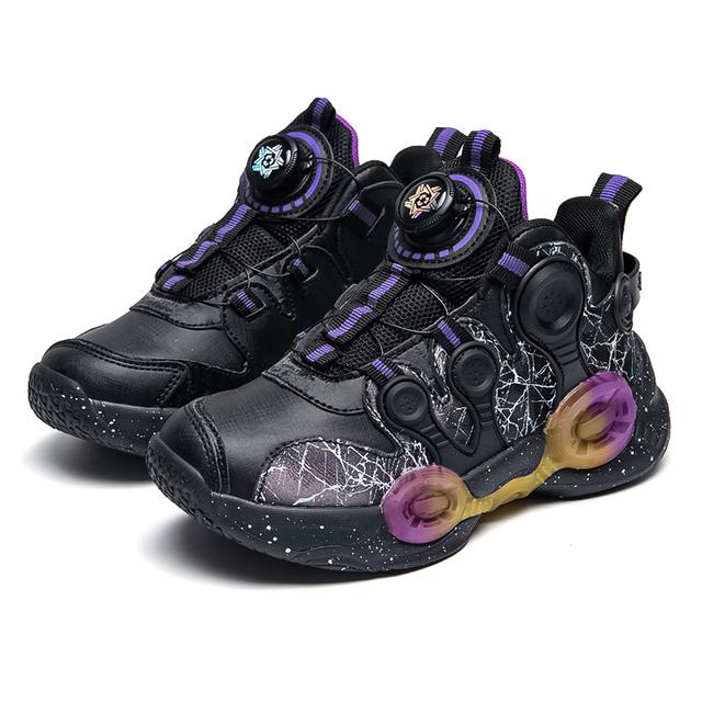 

Детские крутые кроссовки с вращающейся пряжкой, баскетбольная обувь, кроссовки для бега для мальчиков 38