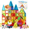 Magnetic Building Blocks Toy, Magnetic Toy Animals with Cars, Creative Geometric Construction Building Toys, Suitable for Children