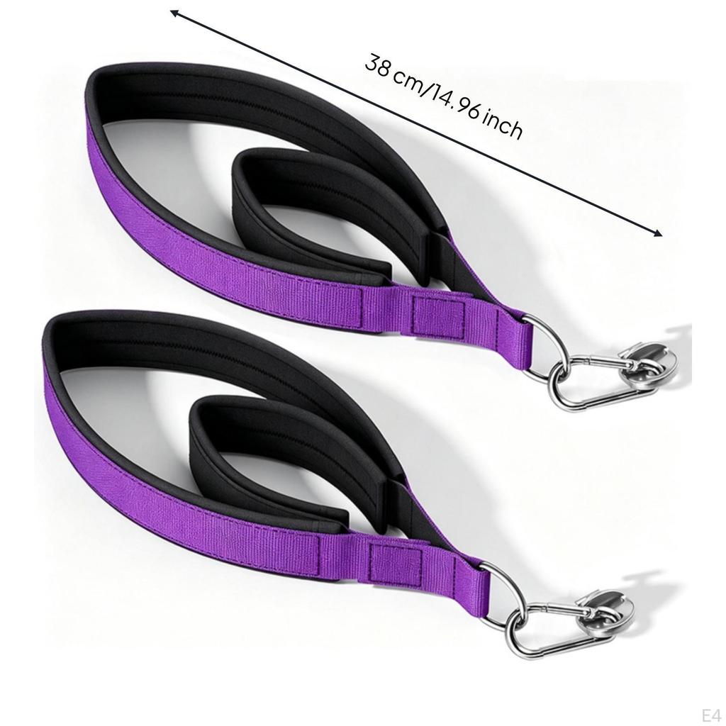 Pilates Strap with Padded Lining Fitness Double Loops Comfortable Stretch Band for Yogis,