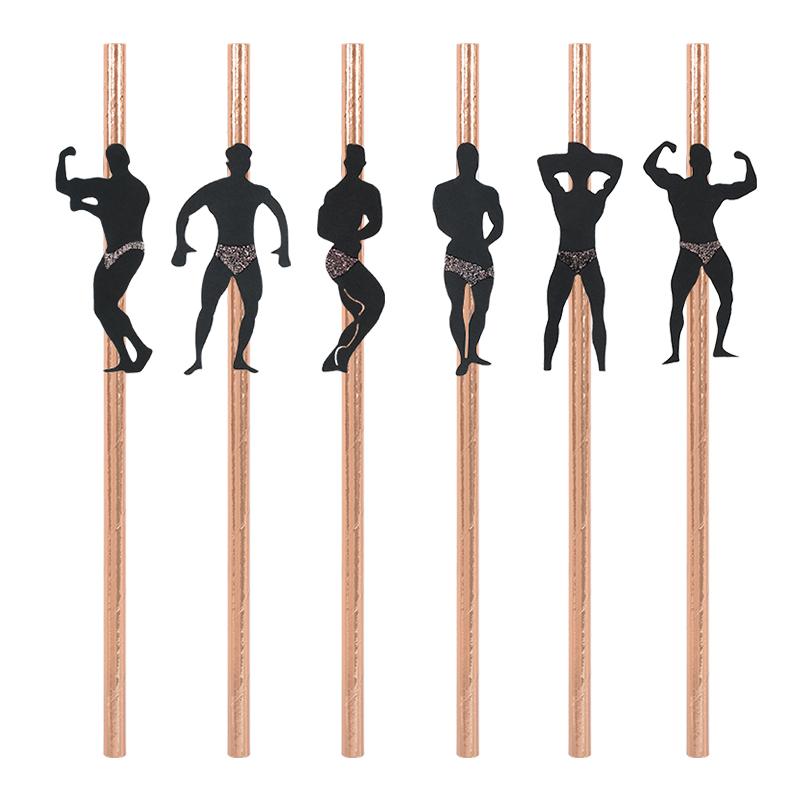 6/12pcs Bachelorette Party Penis Paper Straws Hen Night Party Adult Birthday Supplies Team Bride to be Wedding Decoration Favors