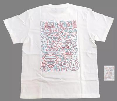 ENGAWA Fujiko Fujio A 90th T-T-Shirt Set White M with Sticker Original Art