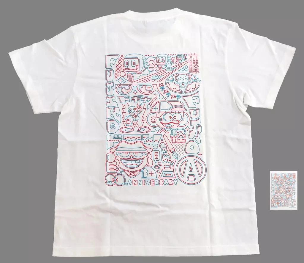 ENGAWA Fujiko Fujio A 90th T-T-Shirt set White M with sticker original art L