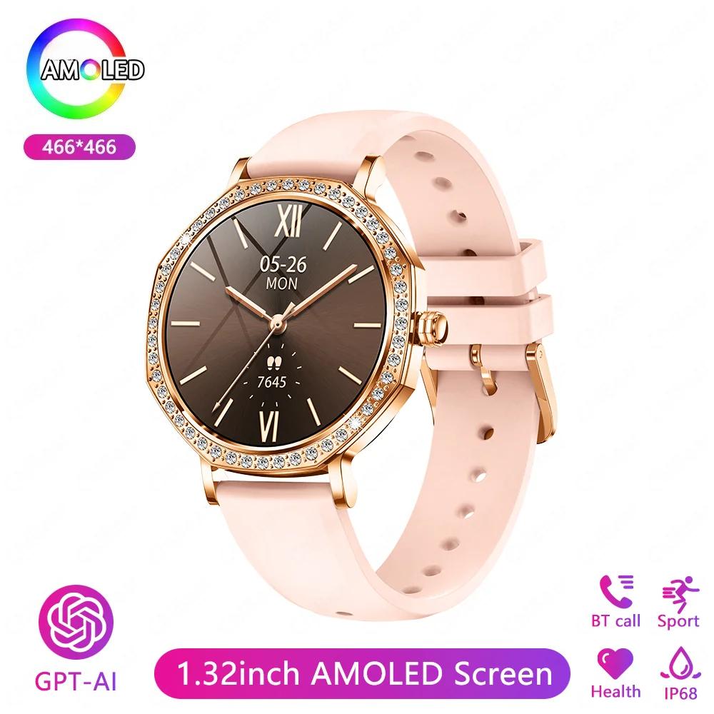 

New 1.32 Ultra-thin Screen Smart Watch Women Bluetooth Call Clock Health Monitor IP68 Waterproof Luxury Smartwatch розовый