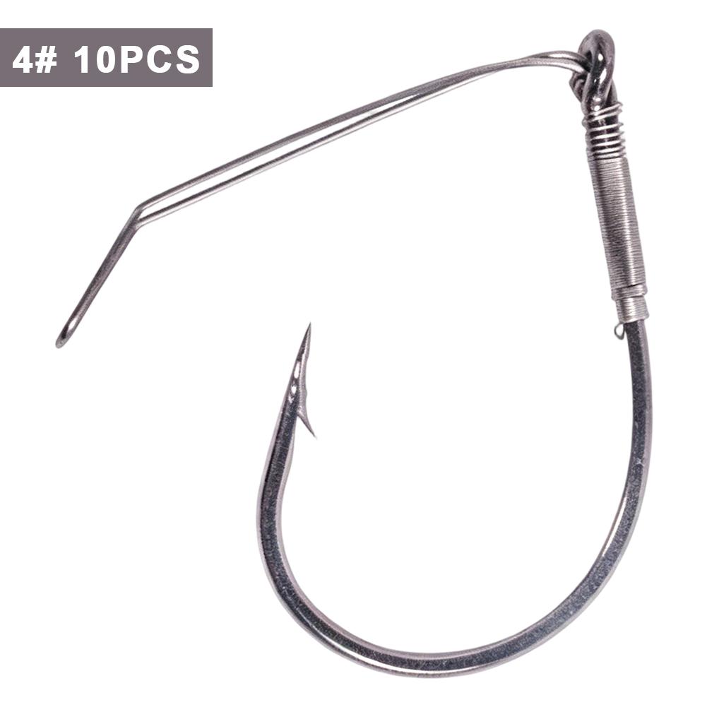 10PCS Fishing hooks Wacky Rig Hooks Fishing Accessories Connector Weedless Barbed Fishigs Wide Gap Hook Snap Fishhook Lure