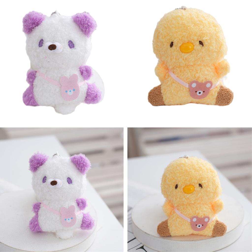 Cartoon Stuffed Animal Shape Keychain Backpack Pendant Cute Stuffed Toy Car Keychain Bag Birthday Gift for Boy Girls