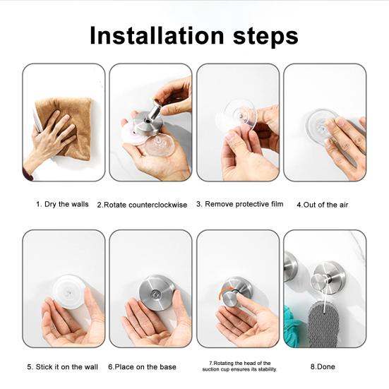 1/2/4Pcs Suction Cup Hooks Strong Load-bearing Simple Installation Bathroom Kitchen Wall Hooks Towel Hangers