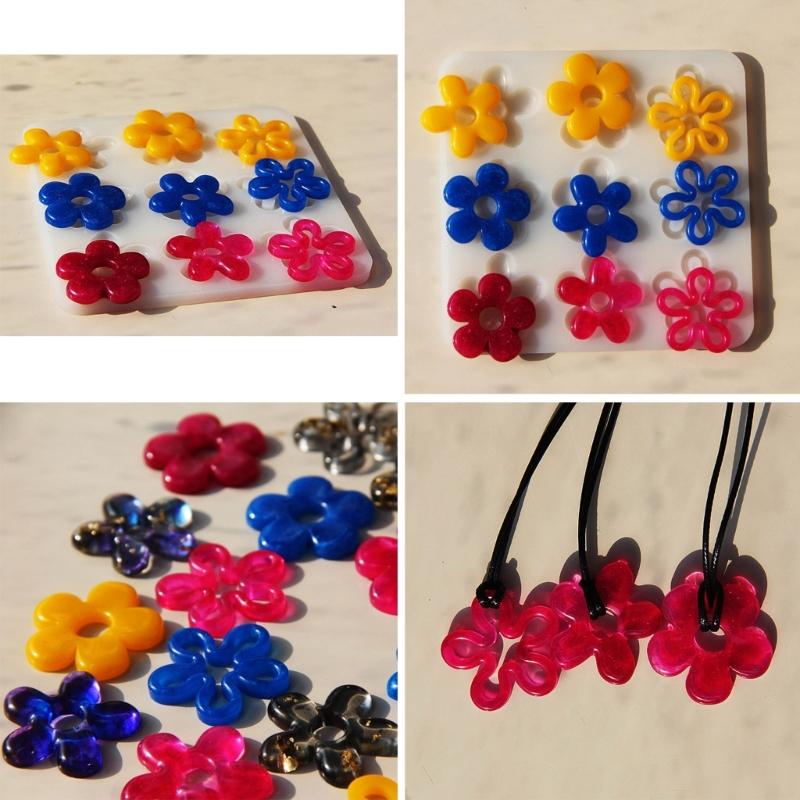Crystal Flower Charm Silicone Mold for  Necklace Jewelry Crafts Making Exquisite Handmade Floral Pendant Resin Mould