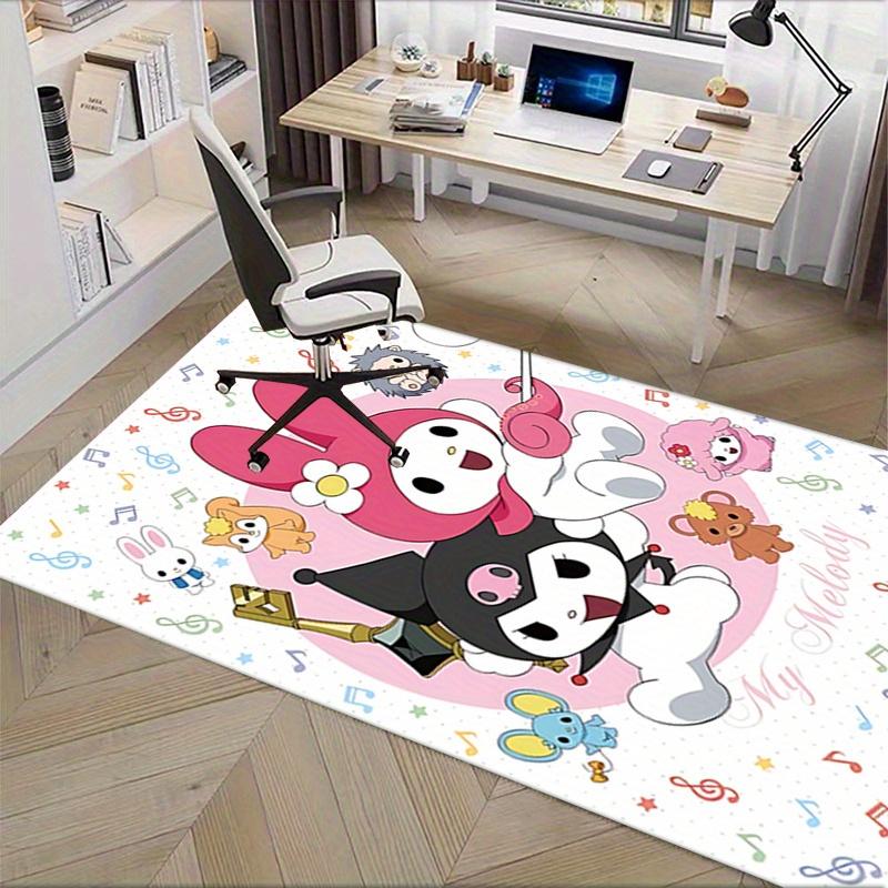 Office Rug My Melody, Kuromi Anti-Slip Rug, Machine Washable for Living Room, Bedroom, Office, Multiple Sizes, Bedroom Mat, Decorative Mat, Durable Ma