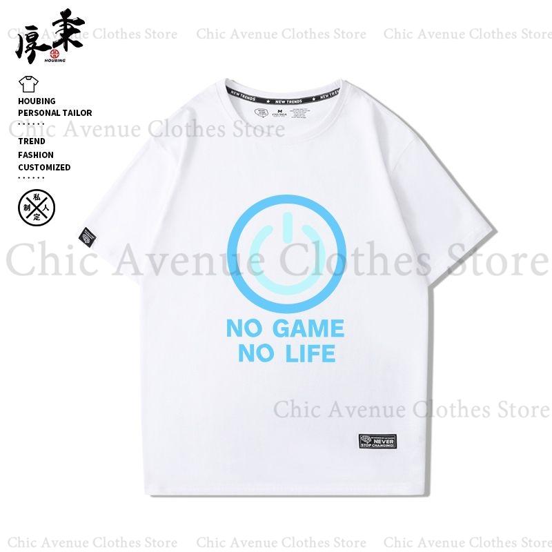 Anime NO GAME NO LIFE Series Print Tshirt for Unisex Women Cotton Tshirt Summer Tops Short Sleeve Tee Daily Clothes Casual T Shirt