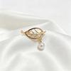 Hollow Gold Leaf Brooch for Women High-end Exquisite Brooch Daily Design Suit Clothes Pin Hidden Buckle Accessory