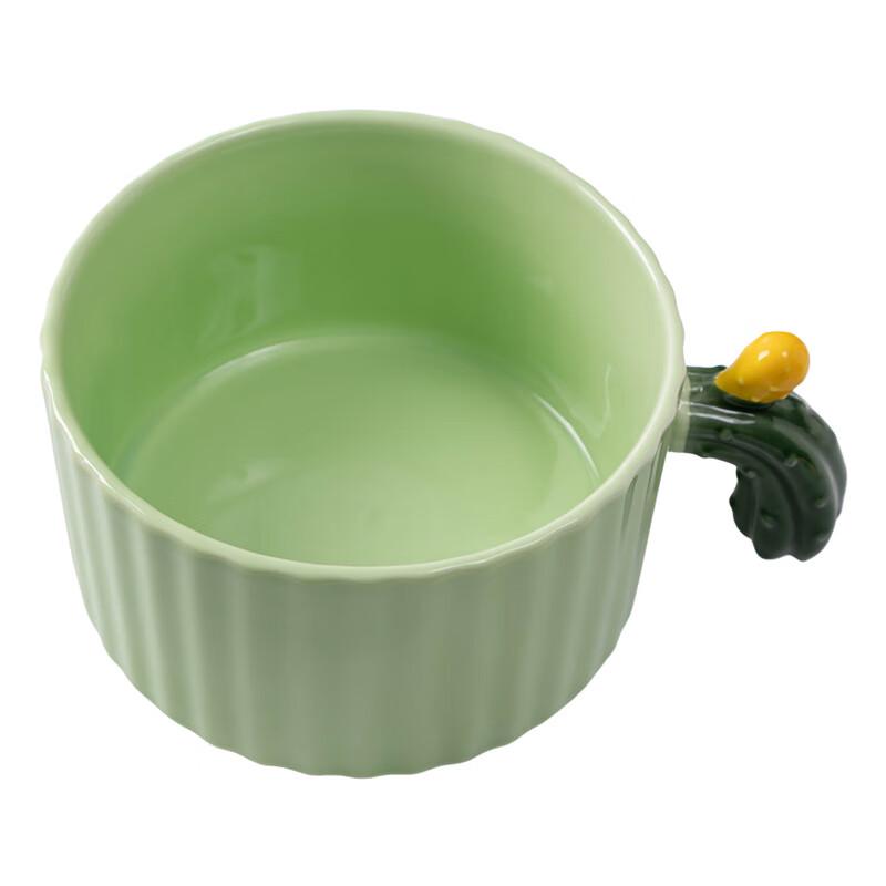 ZISIZ Cactus Ceramic Noodle Bowl with Lid