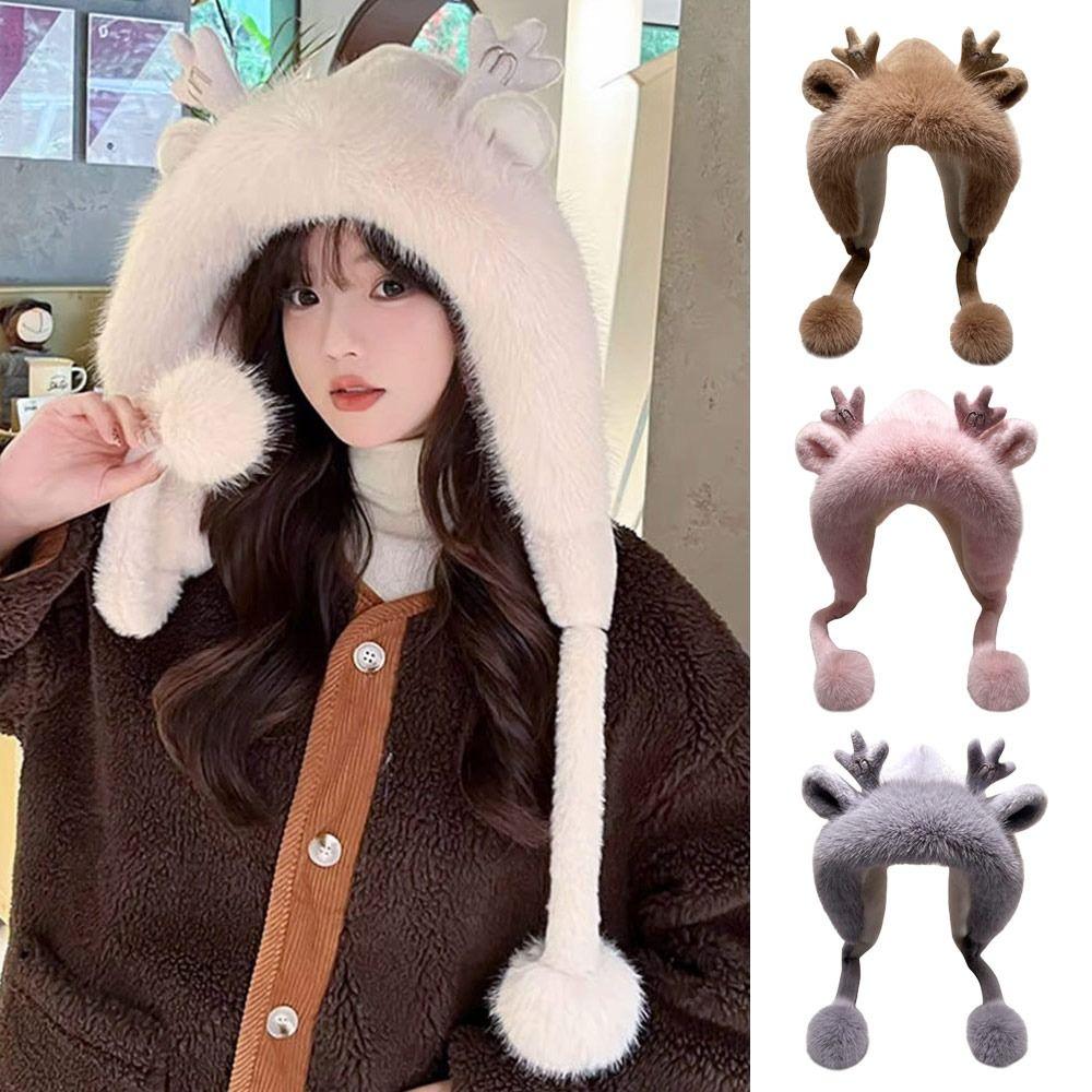 Warm Winter Hat Kawaii Ear Protection Cap Fashion Bucket Hat  for Women