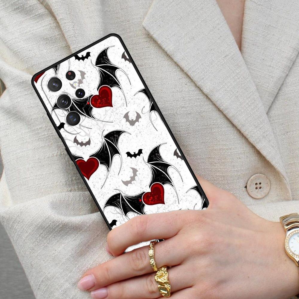 Goth Vampire Bat Gothic Cell Phone Case for Samsung Galaxy S26 Ultra S25 S24 S23 S22 S21 S20 Note10 Cover