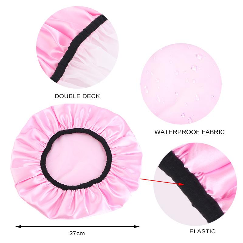 Hot Double Layer Reusable Hair Bath Cap Custom Logo Waterproof EVA Elastic Band Shower Cap