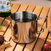 Outdoor Folding Camping Cup with Handle Stainless Steel Beer Coffee Tea Mugs Portable Milk Water Cups for Home Hiking Travel