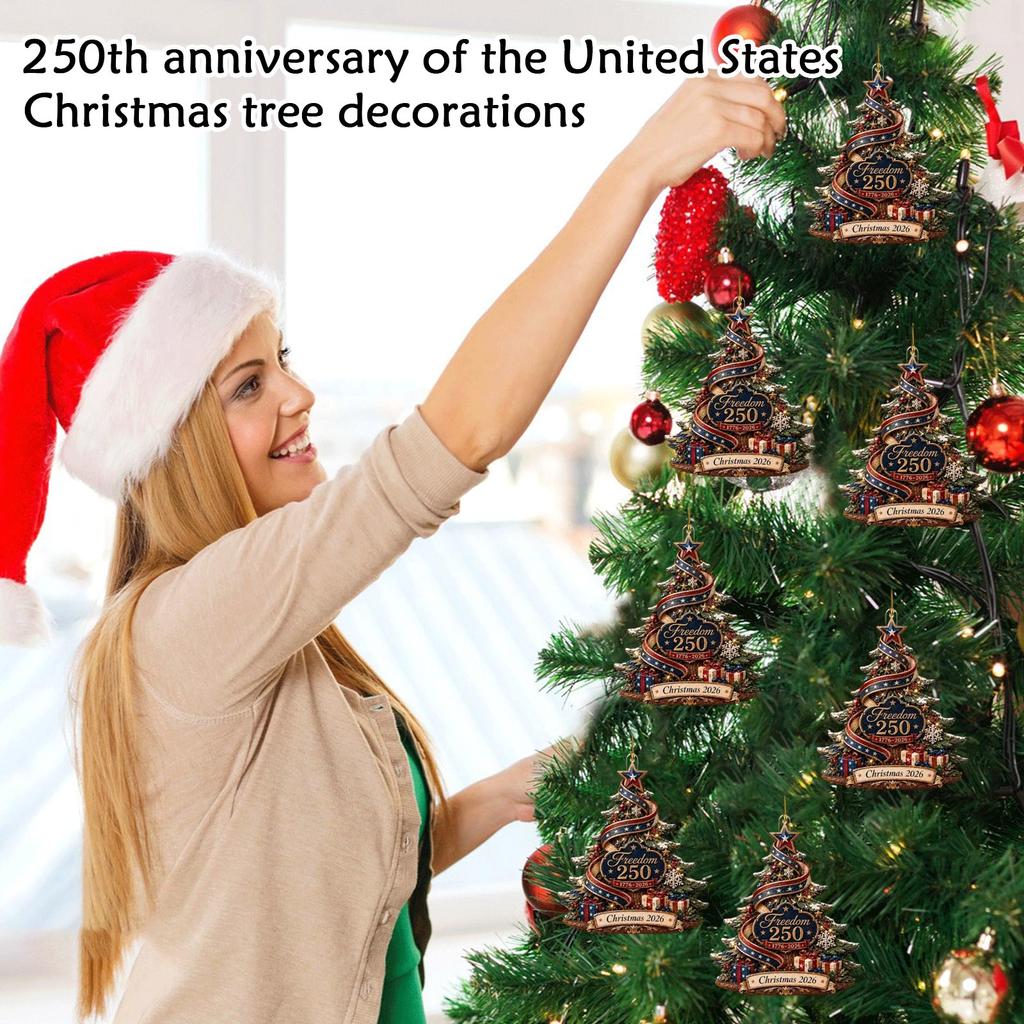 0th Anniversary Christmas Tree Ornaments for Patriotic Holiday Decor