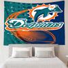 Miami Dolphins Logo Wandteppich für Schlafzimmer Ästhetische Klassenzimmer-Wandteppiche Wandbehang für Wohnzimmer Studentenwohnheim Büro, Ideales Kreatives Geschenk
