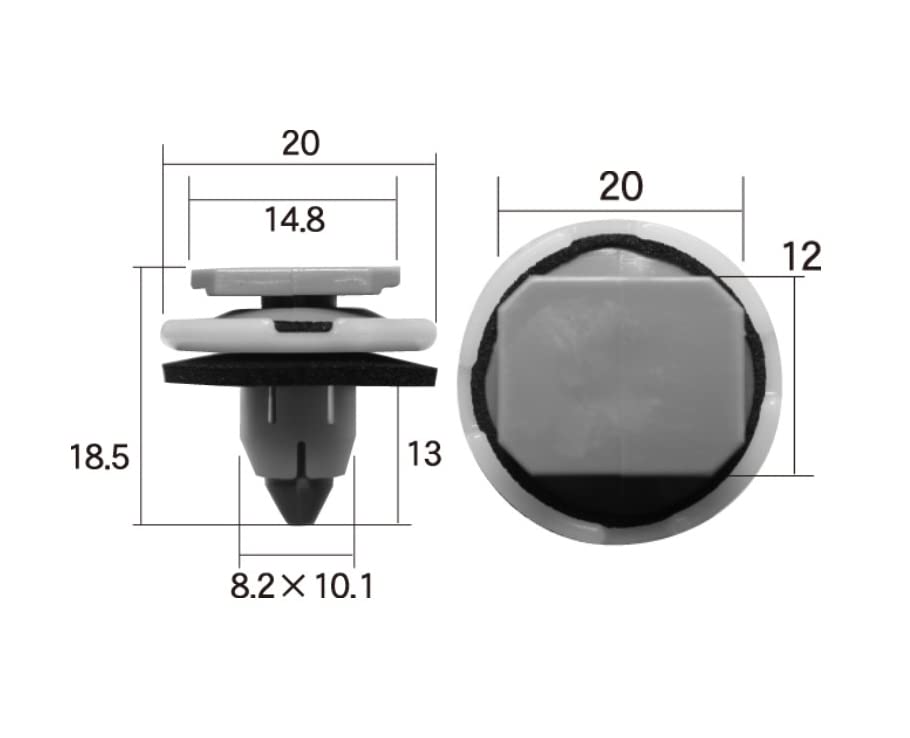 VOSTON Automotive Parts Trim Clip White/Gray 1 Bag of 10