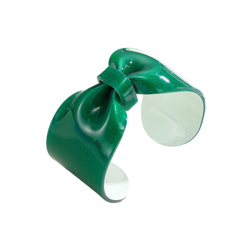 Sparkling Oversized Bowknot Resin Bangle Opening Wristband Trendy Lightweight Accessory For Everyday Fashion