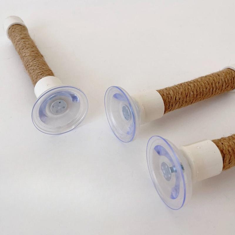 Portable Small Suction Cup, Hemp Rope, Parrot Standing Pole, Vehicle-mounted Interactive Training Frame, Black Phoenix Tiger Skin Bird Standing Pole