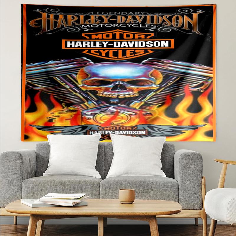 1PC Harley-davidson Motorcycle Artwork Tapestry, Unique Design Tapestry, Suitable for Bedroom,Livingroom, Playroom,Heartwarming Holiday Gifts