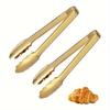 1pcs Golden Stainless Steel Serving Tongs,Food Clip Easy Grip - Perfect for Buffet & Parties