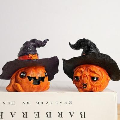 Cartoon Halloween Pumpkin Ornament Waterproof Resin Pumpkin Crafts  Festival Atmosphere