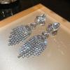 Silver Needle Water Drop Tassel Earrings - Light Luxury High-End Design for Women's Fashion.