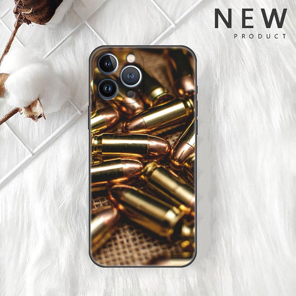 

Чехол-накладка с изображением пистолета AK47 и пуль для Apple iPhone 14 11 13 12 Pro 7 XR X XS Max 8 Plus 6 6S 14Pro, черный, мягкий чехол для телефона iPhone 6 6S