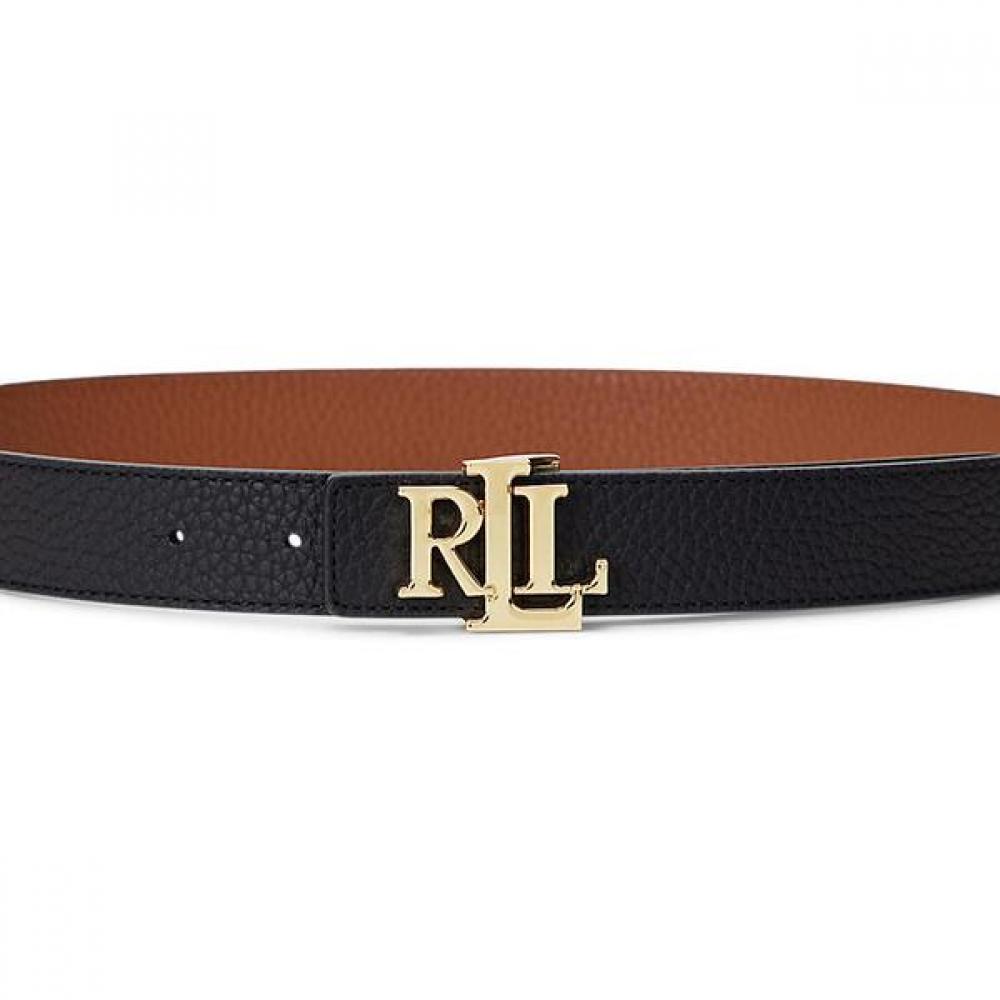 Cinto Reversível de Couro Granulado com Logo Lauren Ralph Lauren Walrblt0f320125999