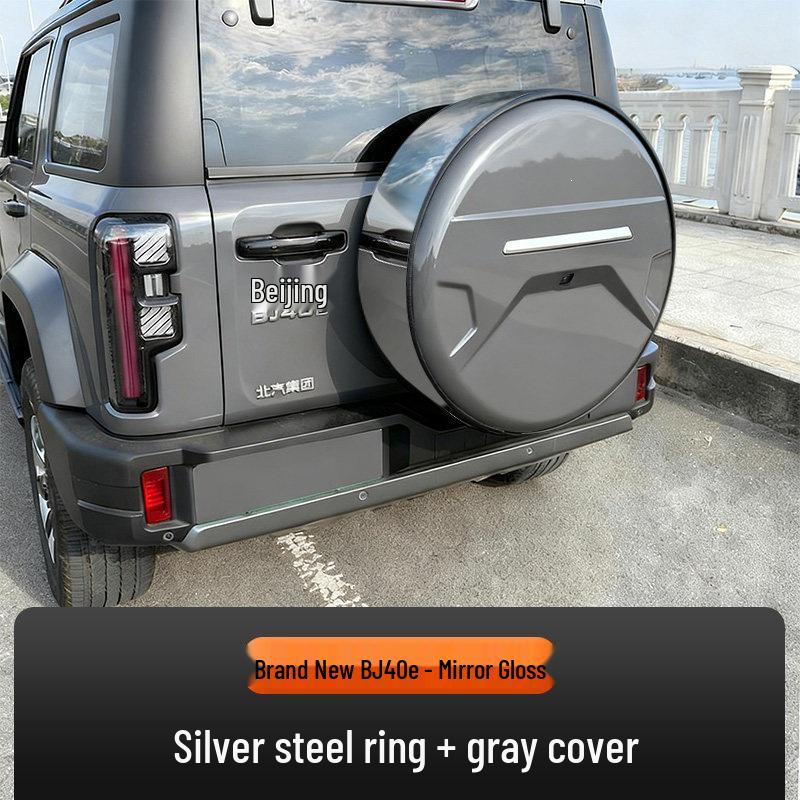 Extended Range Stainless Steel Rear Spare Tire Cover for Beijing BJ40E (Models 13-26)