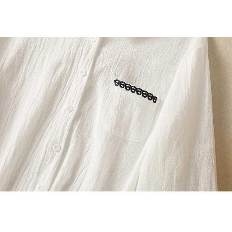 Early Spring Artistic Cotton Linen Long Sleeved Shirt for Women Loose Age Reducing Retro Base Top Blouses & Shirts