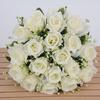 Bestseller 18-teiliges handgefertigtes weiches Seiden-Künstrosen-Bouquet Moderne langlebige Hochzeits-Heimdekoration Valentinstag Fabrik