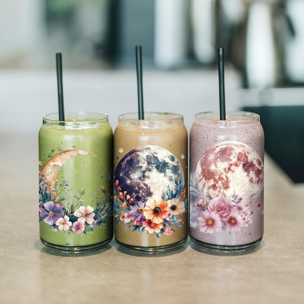 PVC DIY Heat Transfer Paper for UV Sublimation Cup Moon 110x240mm 10 style 1pc/style 10pcs/set