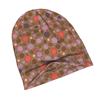 2D Flat Printing Brown Orange Multicolored Polka Dots Fashion Knit Hat for Adults Adds a Stylish Finishing Touch To Everyday Outfits Perfect for City 