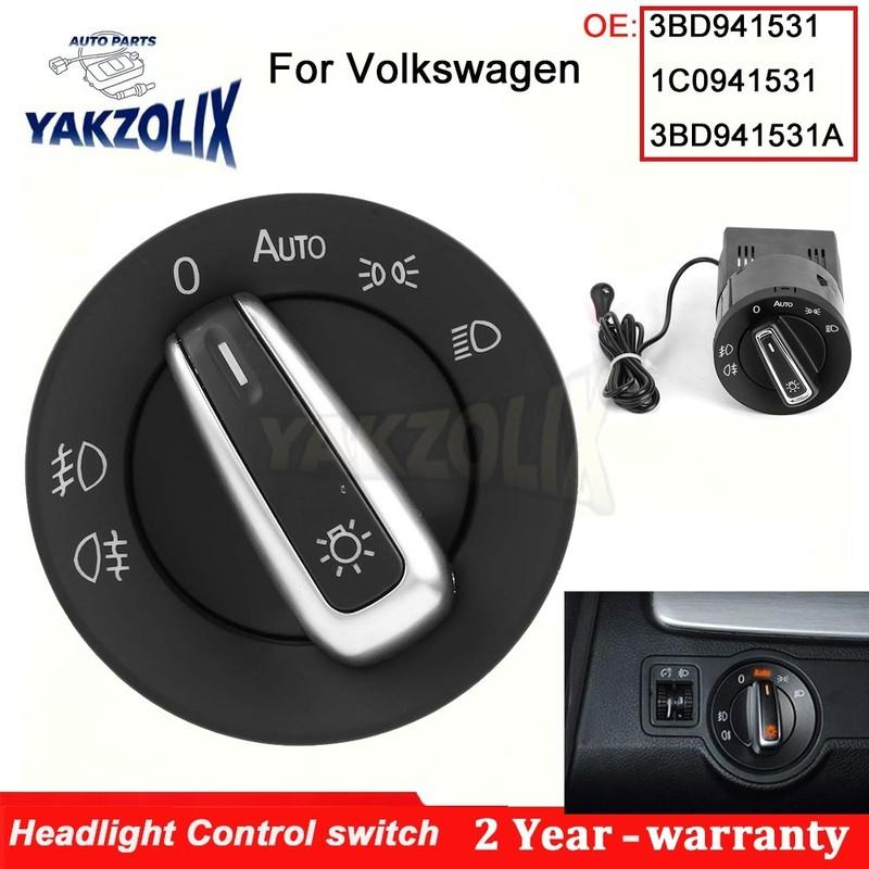 Headlight Switch Light Control Button For Vw Jetta Bora Golf MK4 Passat B5 Beetle T5 Polo 9N Sharan Lupo 1995 - 2005 3BD941531