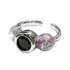 Sweet And Cool Pink Art Retro Love Open Ring Women'S Enamel Color Niche High-End Light Luxury Jewelry