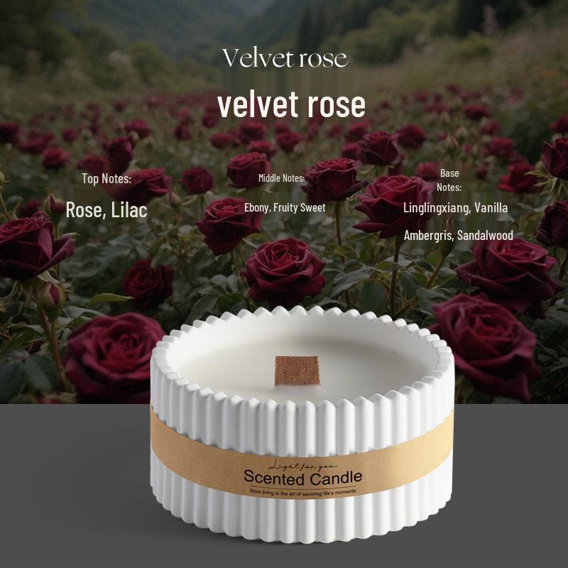Elegant Soy Wax White Noise Candle with Wooden Wick - Home Souvenir Edition