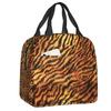 Borse Termiche Pranzo con Stampa Leopardo per Donne Pelle Animale Riutilizzabile Cooler Termico Cibo Pranzo Scatola Pranzo Lavoro Scuola Viaggio