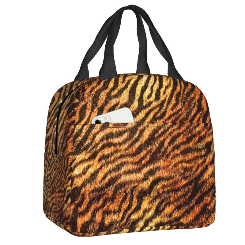 Borse Termiche Pranzo con Stampa Leopardo per Donne Pelle Animale Riutilizzabile Cooler Termico Cibo Pranzo Scatola Pranzo Lavoro Scuola Viaggio