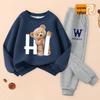 2025 Boys' Trendy Fleece-Lined Hoodie & Pants Sportswear Set for Spring & Autumn