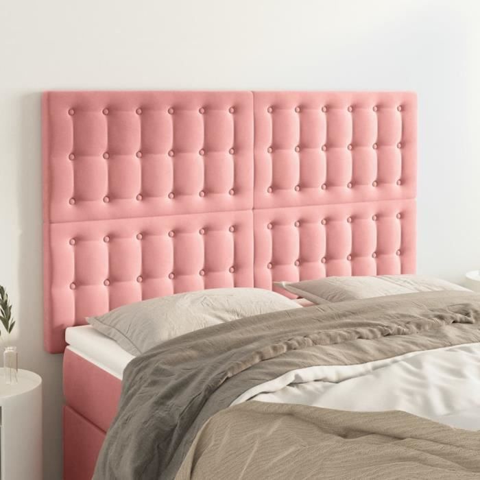 VidaXL Têtes de lit 4 pcs Rose 72x5x78-88 cm Velours3116819