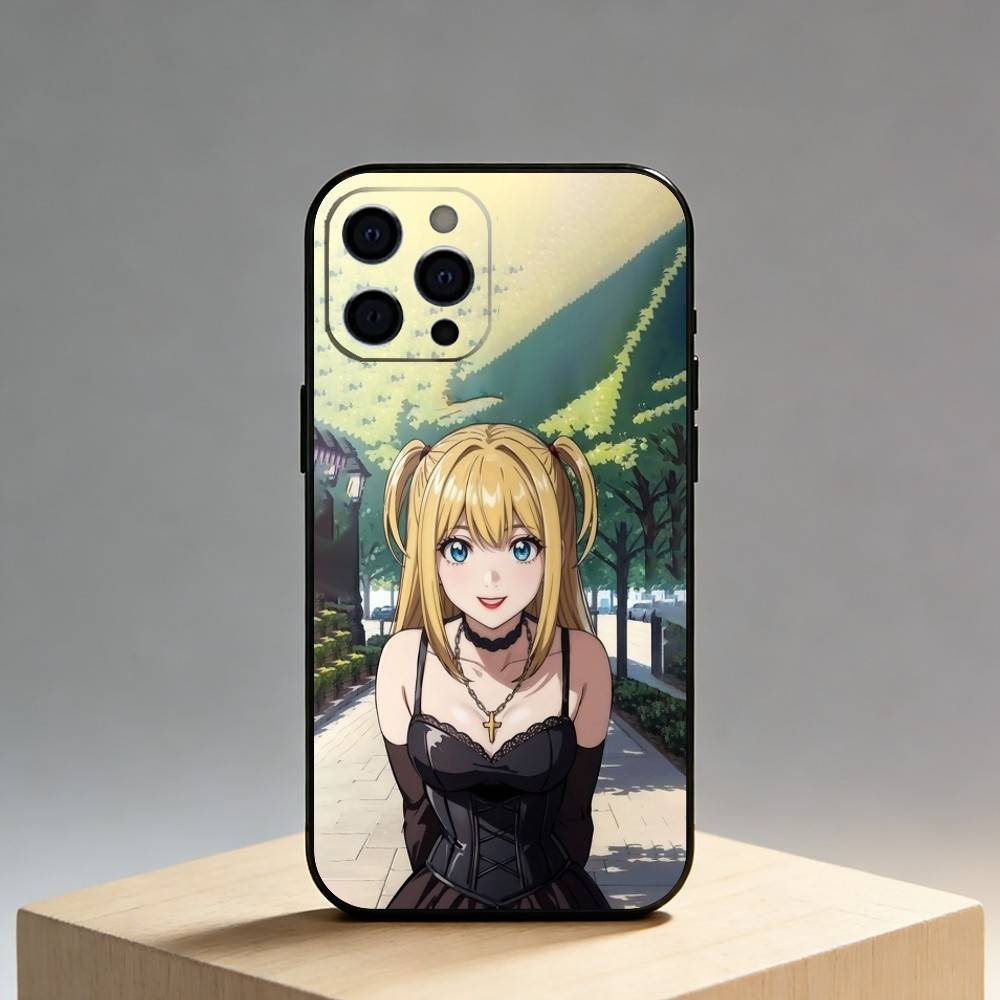 D-Death Misa N-Note Phone Case For iPhone17,16,15,14,13,12 Plus,Max Soft Silicone Black Cover