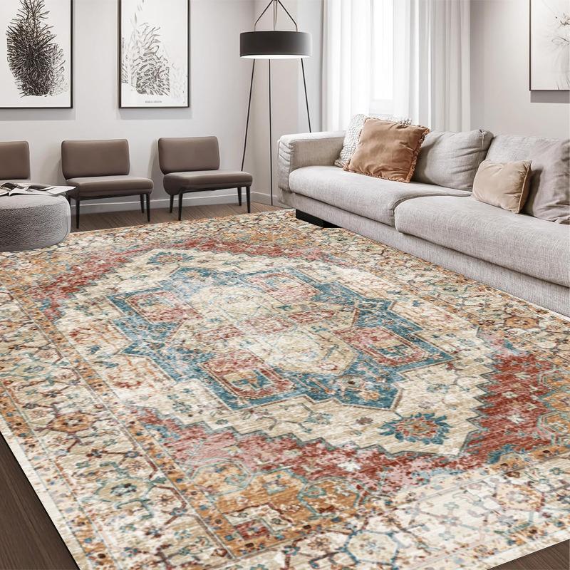 American Bohemia Style Retro Carpet Living Room Sofa Bedroom Bedside Study Kitchen Entrance Door Rug Non-slip Luxury Decor Mat