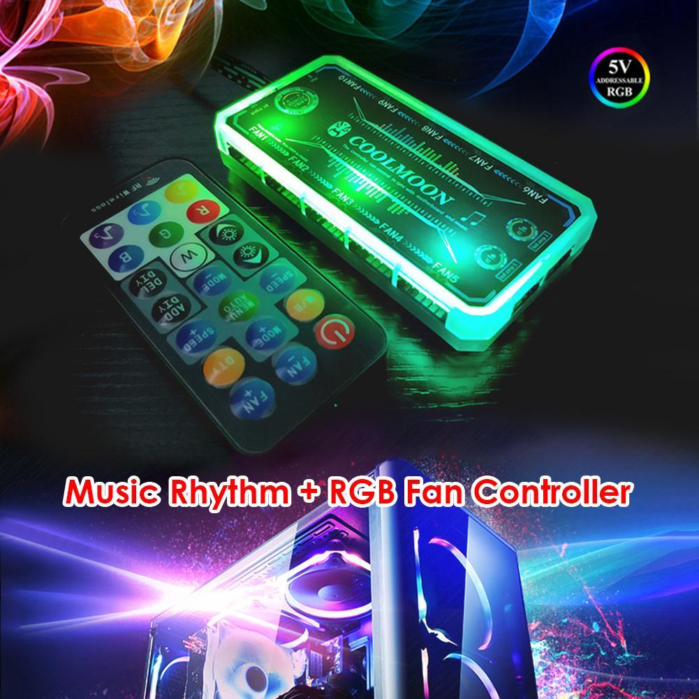 RGB Fan Controller 120mm Computer Case PC Cooling Chassis Silent Fan Hub Adapter Video Graphics Card Water Cooler Radiator