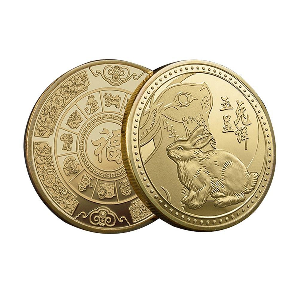 And Luck Rabbit Mascot Twelve Zodiac Decorative Collectible Rabbit Coin Souvenir Commemorative Coin