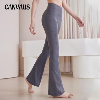 Damen Yogahose mit Schlaghose, hohe Taille, Hüftheben, Laufen, Micro-Fitness-Sporthose in Übergröße
